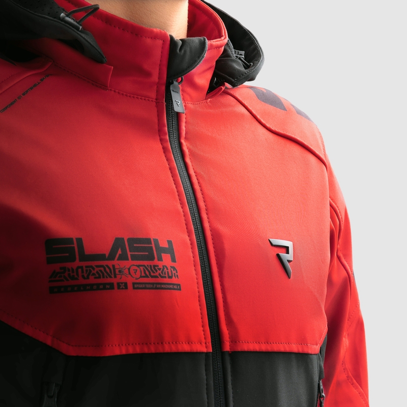 Rebelhorn Slash črno-rdeča softshell motoristična jakna