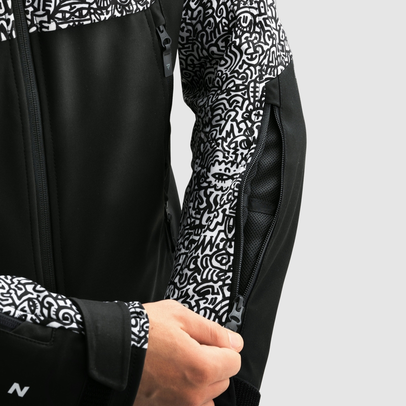 Rebelhorn Slash Noriaki softshell motoristična jakna črno-bela