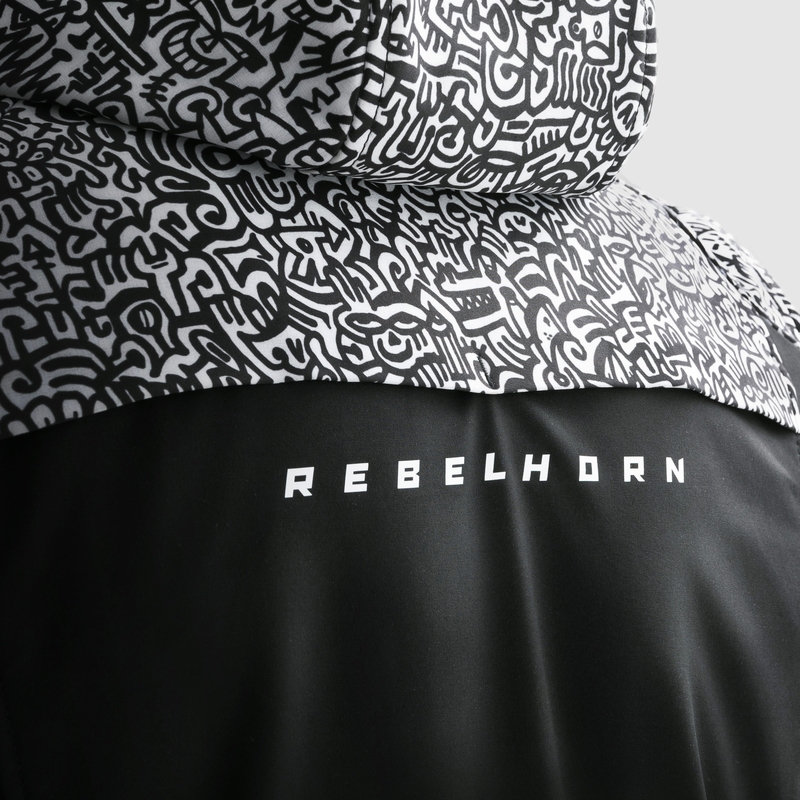 Rebelhorn Slash Noriaki softshell motoristična jakna črno-bela