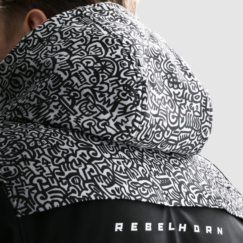 Rebelhorn Slash Noriaki softshell motoristična jakna črno-bela