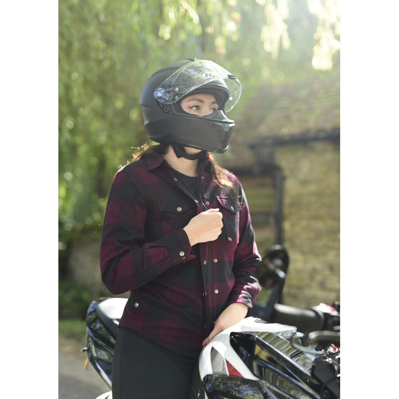 Ženska motoristična majica Oxford Kickback 2.0 rdeče-črna
