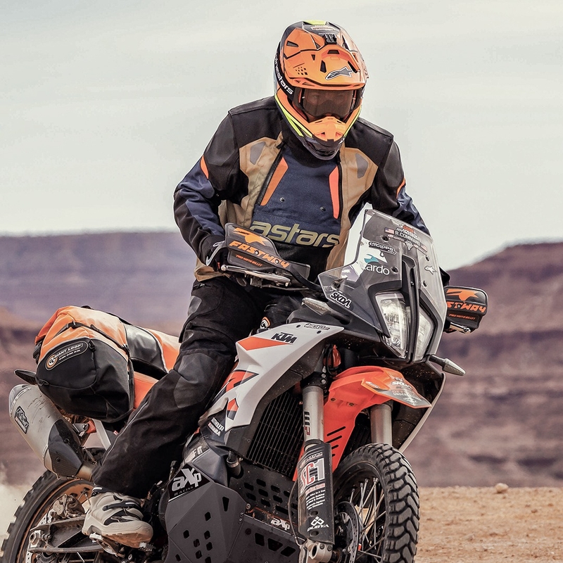 Motoristična jakna Alpinestars Halo Drystar temno modra-kaki-oranžna-črna