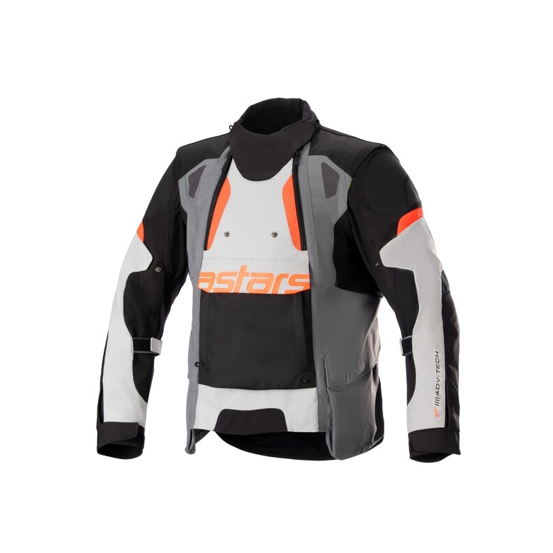 Motoristična jakna Alpinestars Halo Drystar Light Grey-Dark Grey-Black-Fluo Red