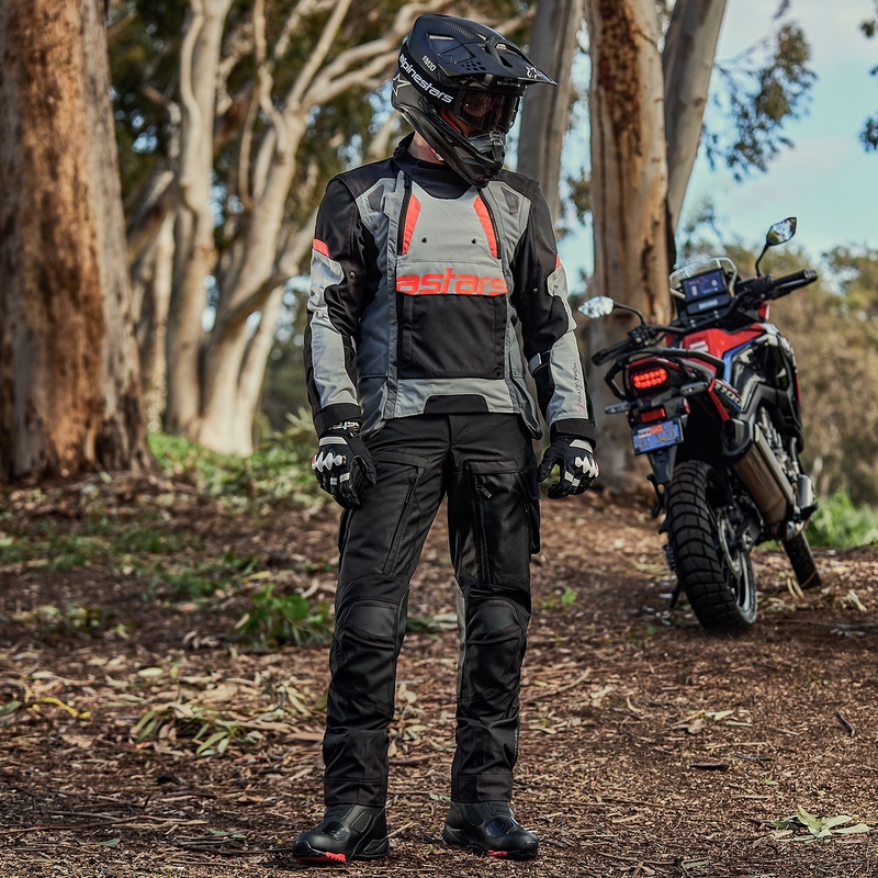Motoristična jakna Alpinestars Halo Drystar Light Grey-Dark Grey-Black-Fluo Red