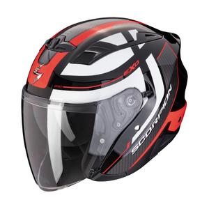 Odprta motoristična čelada SCORPION EXO-230 PUL črno-rdeča