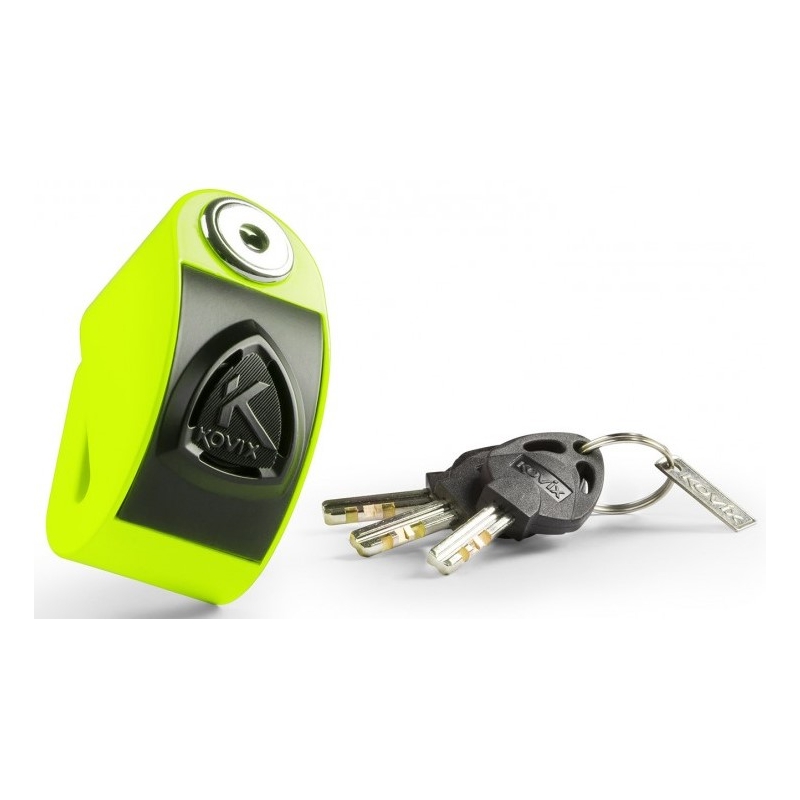 Ključavnica kolutne zavore z alarmom KOVIX KD6 fluo rumena
