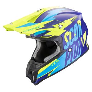 Motokros čelada Scorpion VX-16 EVO AIR Slanter mat modra-fluo rumena