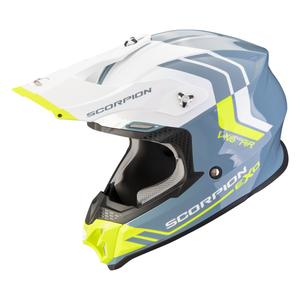 Motokros čelada Scorpion VX-16 EVO AIR Fusion modro-fluo rumena