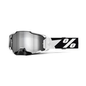 Motokros očala 100% - ZDA ARMEGA Renen srebrno pleksi steklo