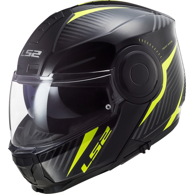 Motoristična čelada na preklop LS2 FF902 Scope Skid črno-fluo rumena - II. kakovosti