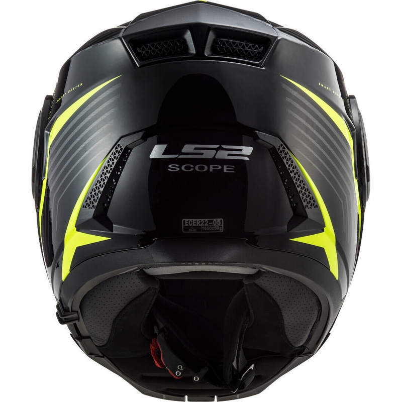 Motoristična čelada na preklop LS2 FF902 Scope Skid črno-fluo rumena - II. kakovosti