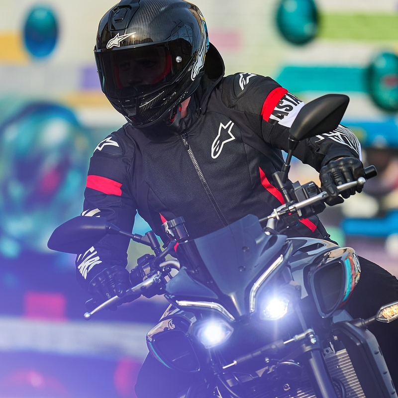 Alpinestars Zaca Air Waterproof motoristična jakna črno-belo-fluo rdeča