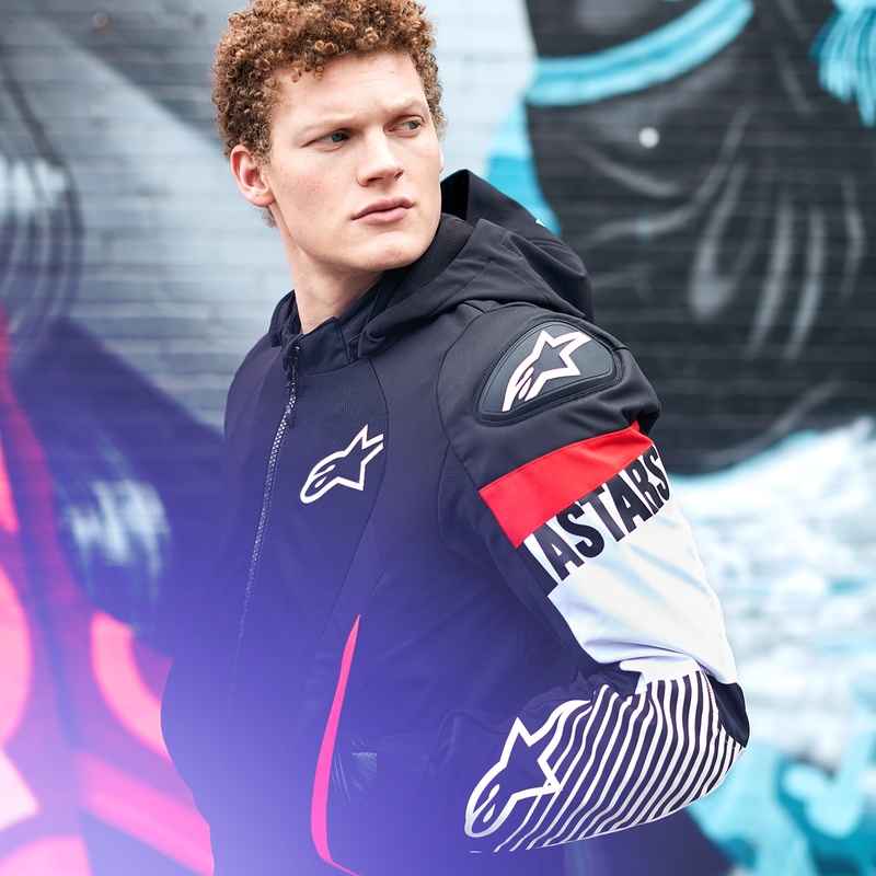 Alpinestars Zaca Air Waterproof motoristična jakna črno-belo-fluo rdeča