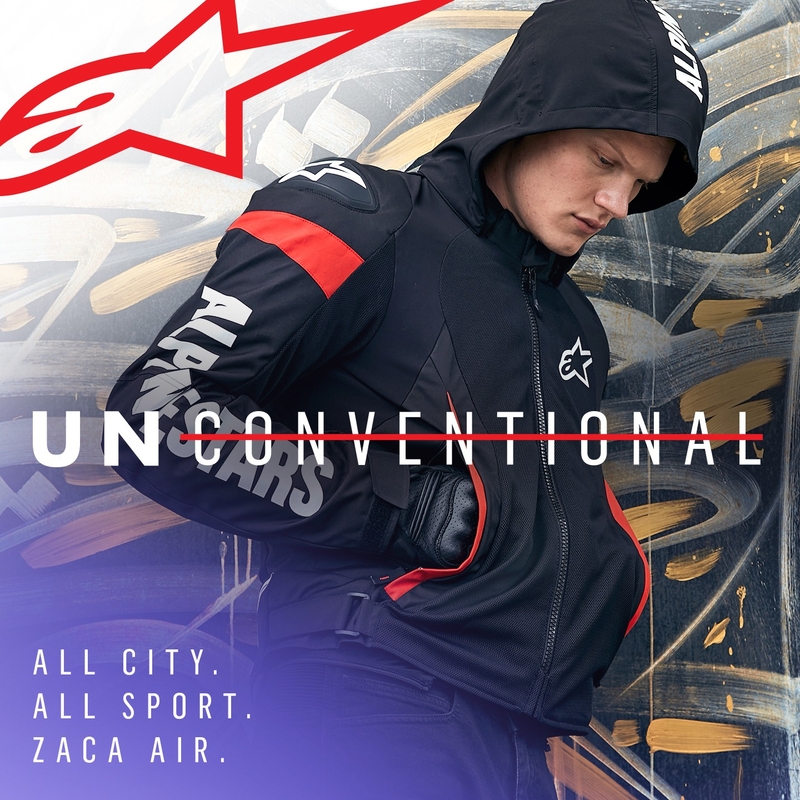 Alpinestars Zaca Air Waterproof motoristična jakna črno-belo-fluo rdeča
