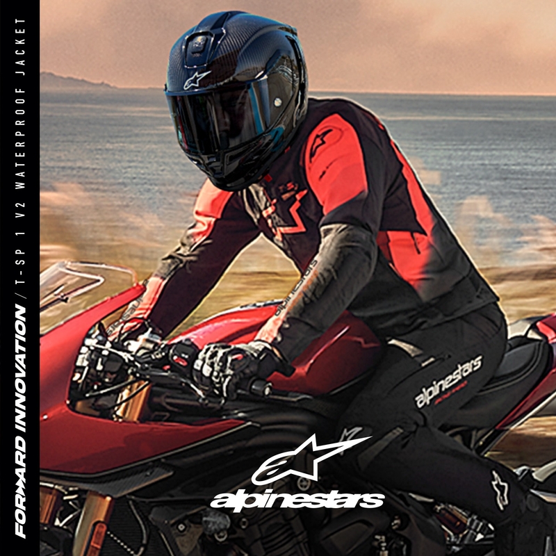 Motoristična jakna Alpinestars T-SP 1 2 Nepremočljiva črno-fluo rdeča