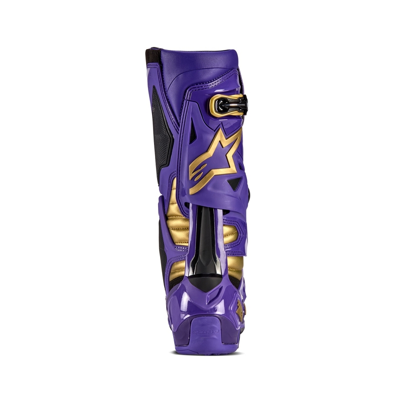 Vijolično-zlati motoristični škornji Alpinestars Tech 10 Limited Edition Champ