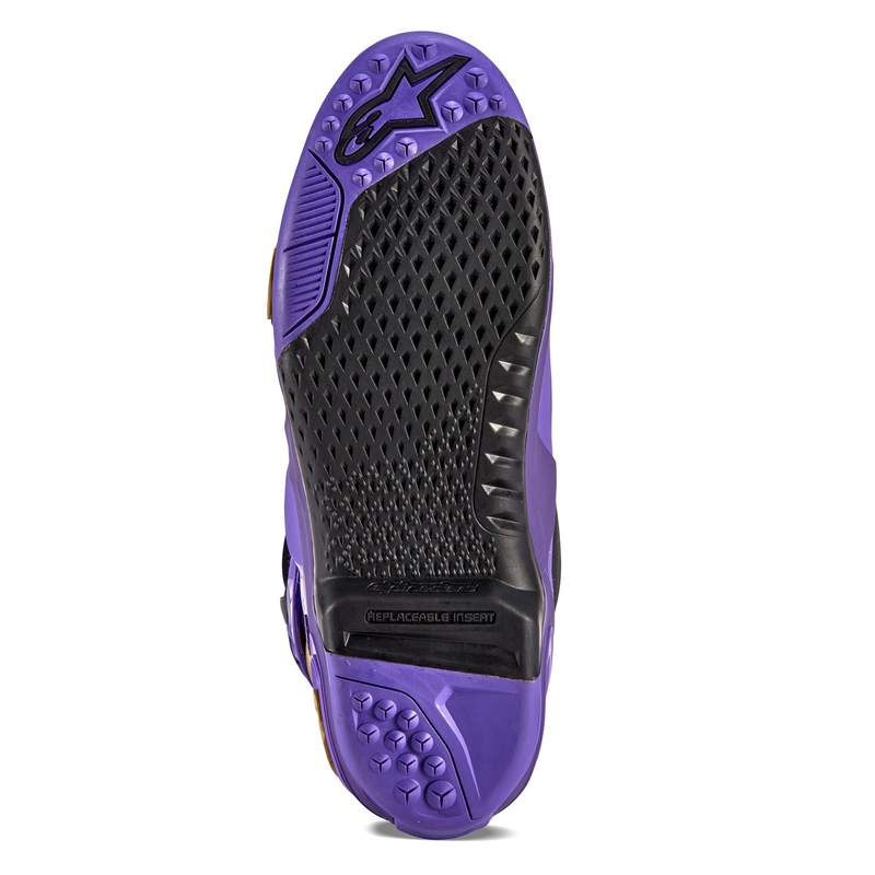 Vijolično-zlati motoristični škornji Alpinestars Tech 10 Limited Edition Champ
