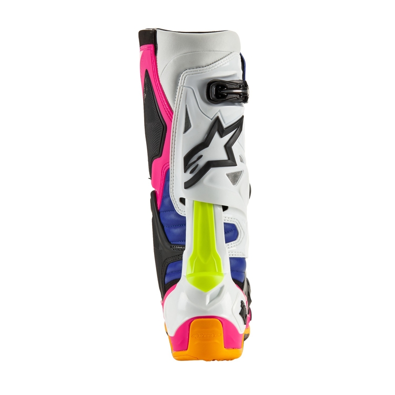 Motoristični škornji Alpinestars Tech 10 Limited Edition Coast White-Navy-Pink-Fluo Yellow-Orange-Black