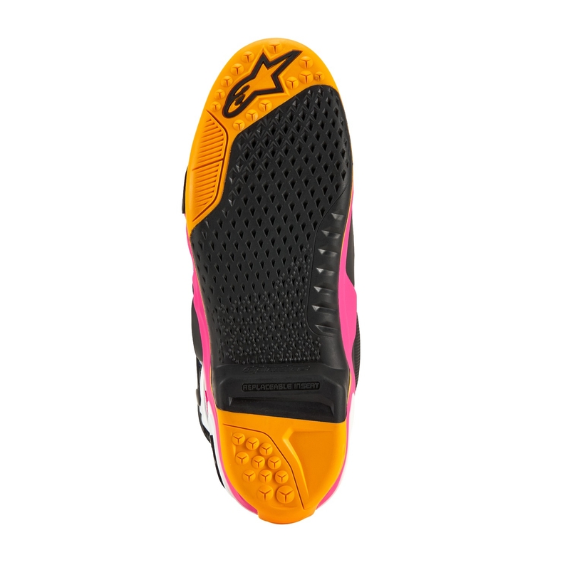Motoristični škornji Alpinestars Tech 10 Limited Edition Coast White-Navy-Pink-Fluo Yellow-Orange-Black