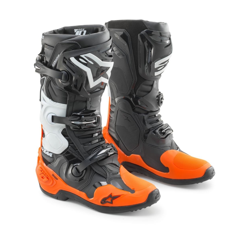 Motoristični škornji Alpinestars Tech 10 KTM črno-oranžni