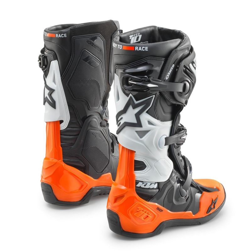 Motoristični škornji Alpinestars Tech 10 KTM črno-oranžni