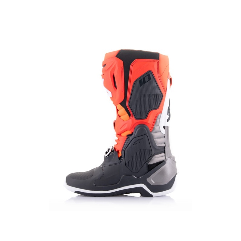 Motoristični škornji Alpinestars Tech 10 oranžno-rumeni-vijolično-beli-črni