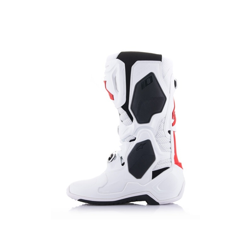 Alpinestars Tech 10 Supervented motoristični škornji perforirani belo-rdeči-črni
