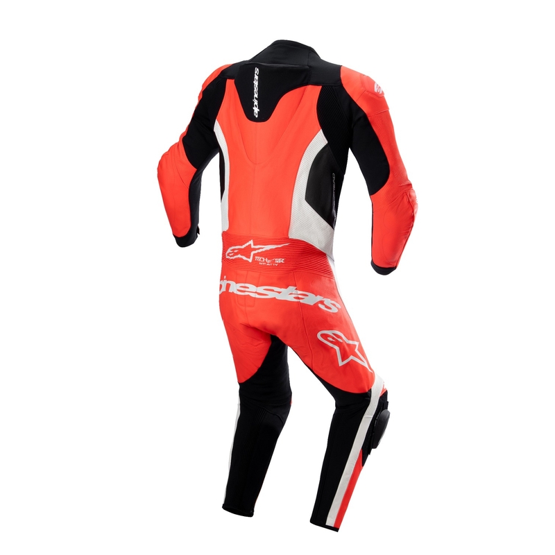 Enodelna usnjena motoristična obleka Alpinestars GP Force Lurv fluo rdeče-belo-črna