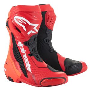 Motoristični škornji Alpinestars Supertech R fluo rdeče-rdeči