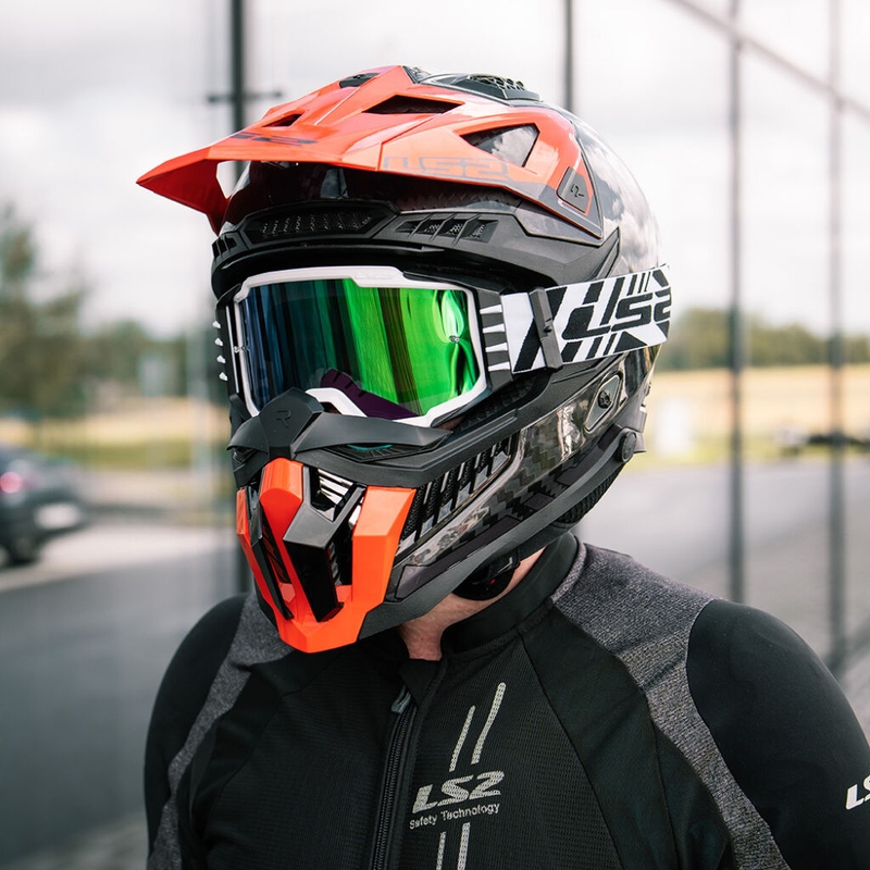 Motokros očala LS2 Charger PRO bela z iridijevim pleksi steklom