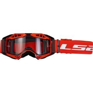 Motokros očala LS2 Aura Enduro rdeče prozorno pleksi steklo