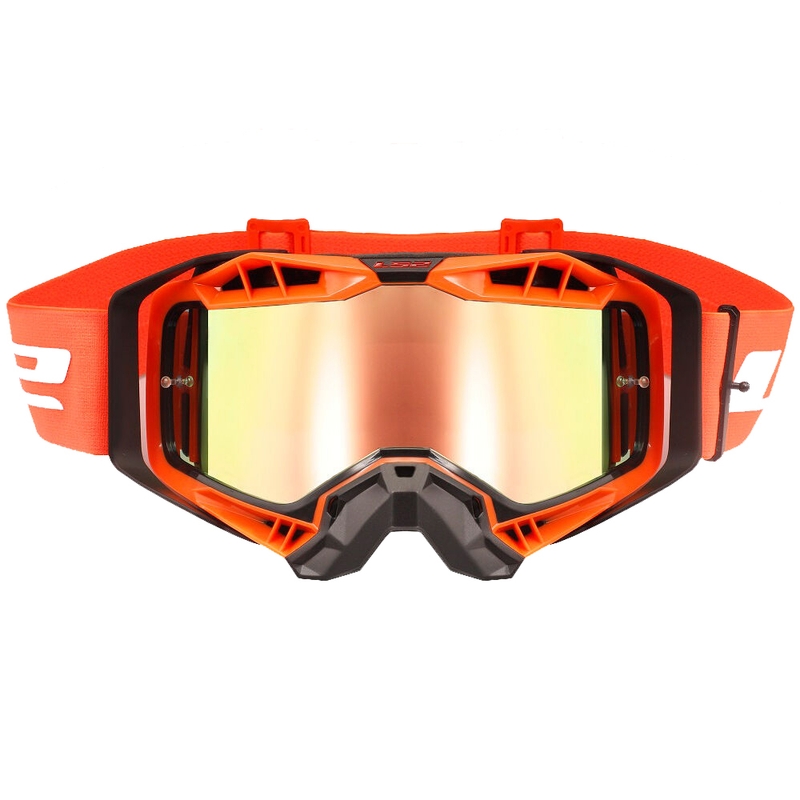 Motokros očala LS2 Aura PRO črno-oranžna iridijevo pleksi steklo