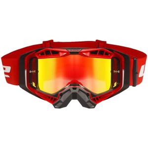 Motokros očala LS2 Aura PRO črno-rdeča iridijevo pleksi steklo