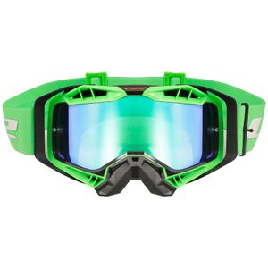 Motokros očala LS2 Aura PRO črno-zeleno iridijevo pleksi steklo