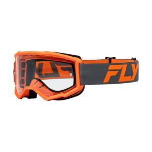 Otroška motokros očala FLY Racing Focus črno-oranžna s prozornim pleksi steklom