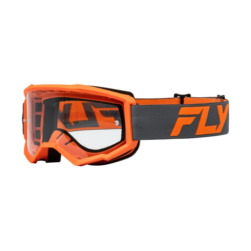 Otroška motokros očala FLY Racing Focus črno-oranžna s prozornim pleksi steklom