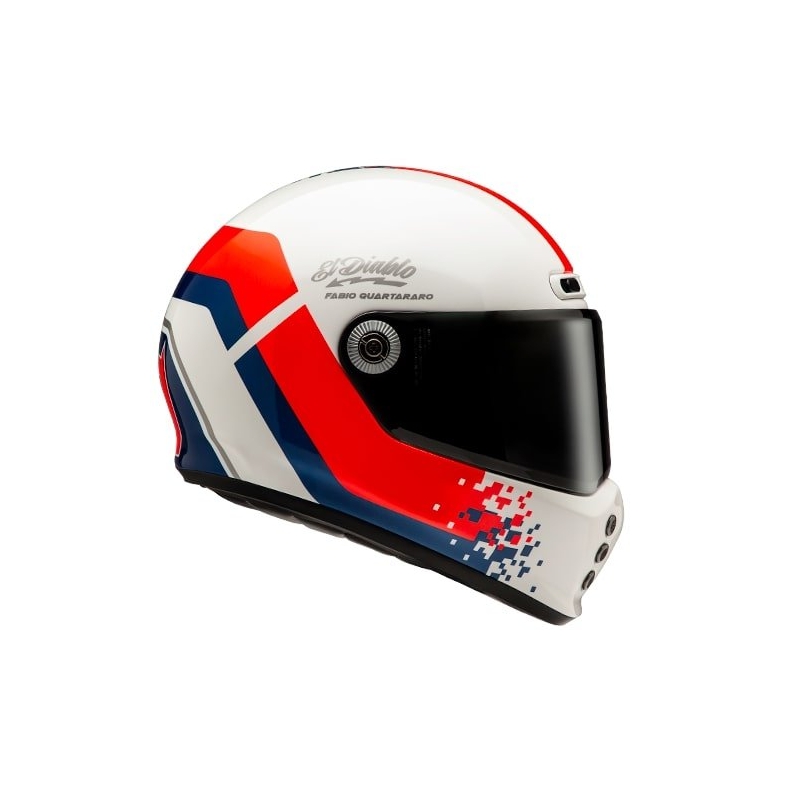 HJC V10 Fabio Quartararo 20 Retro belo-rdeče-modra polna motoristična čelada