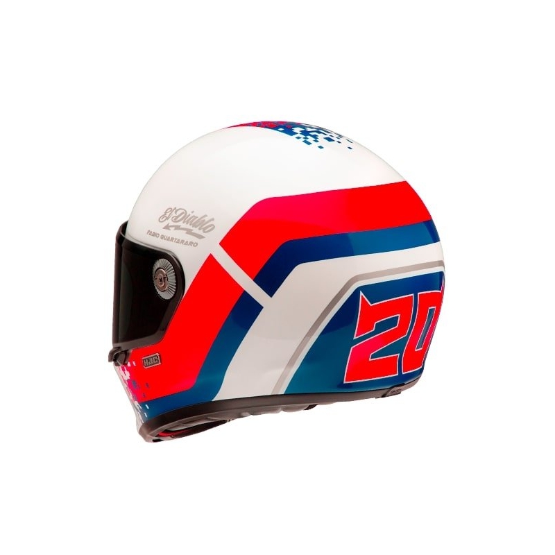 HJC V10 Fabio Quartararo 20 Retro belo-rdeče-modra polna motoristična čelada
