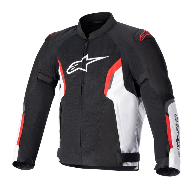 Motoristična jakna Alpinestars AST AIR TECH-AIR 5 kompatibilna črno-bela-fluo rdeča
