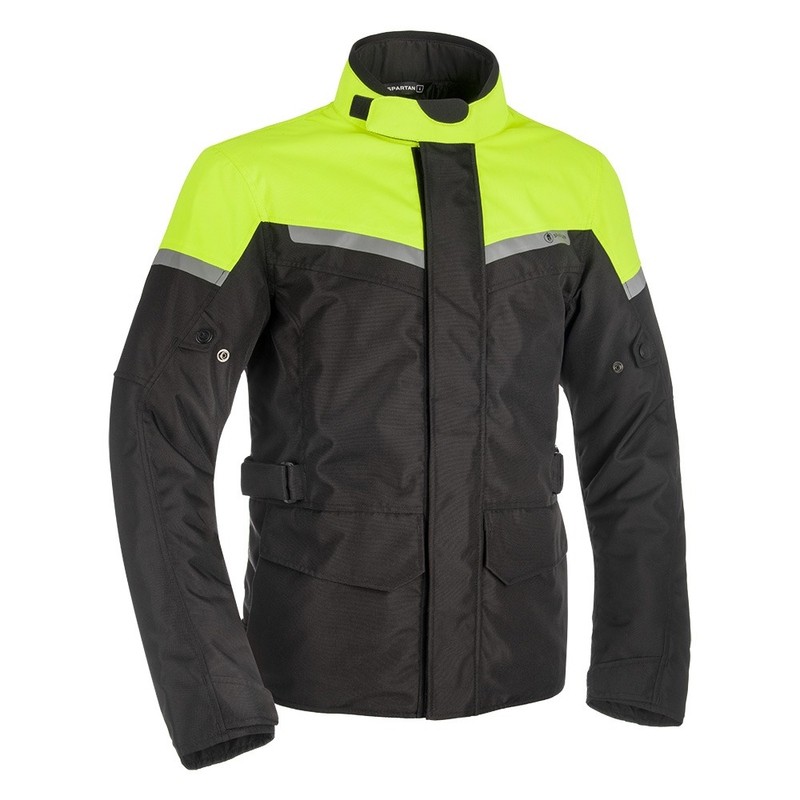 Motoristična jakna Oxford Spartan Long WP črno-fluo rumena
