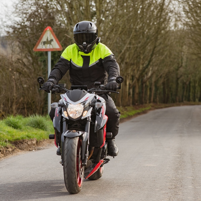 Motoristična jakna Oxford Spartan Long WP črno-fluo rumena