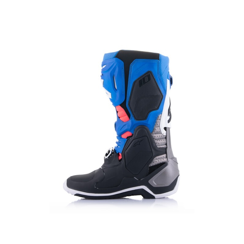 Motoristični škornji Alpinestars Tech 10 Supervented perforirani modro-vijolično-roza-belo-sivo-črno