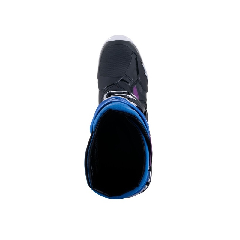 Motoristični škornji Alpinestars Tech 10 Supervented perforirani modro-vijolično-roza-belo-sivo-črno