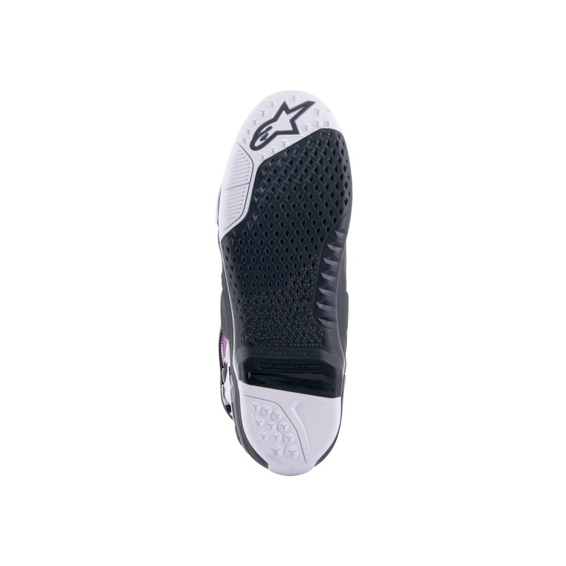 Motoristični škornji Alpinestars Tech 10 Supervented perforirani modro-vijolično-roza-belo-sivo-črno