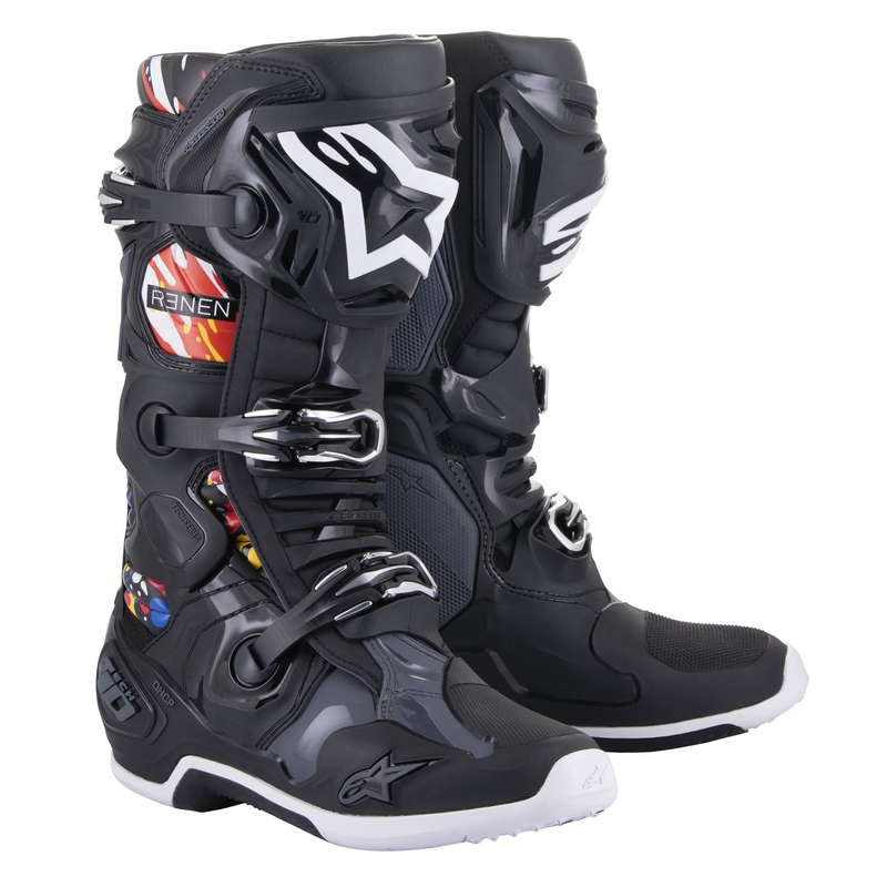 Motoristični škornji Alpinestars Tech 10 Limited Edition Renen črno-sivo-beli-večbarvni