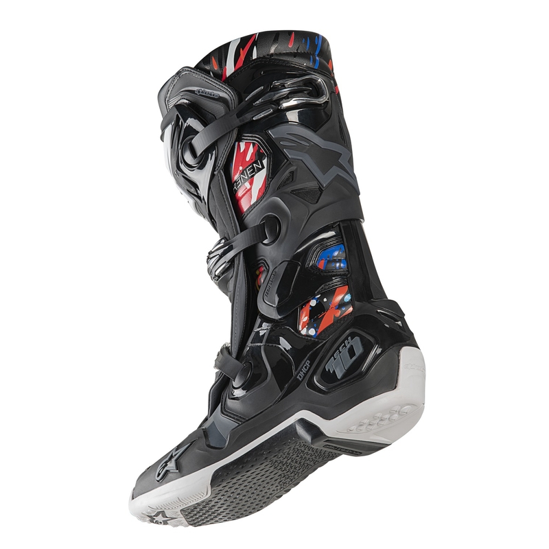 Motoristični škornji Alpinestars Tech 10 Limited Edition Renen črno-sivo-beli-večbarvni