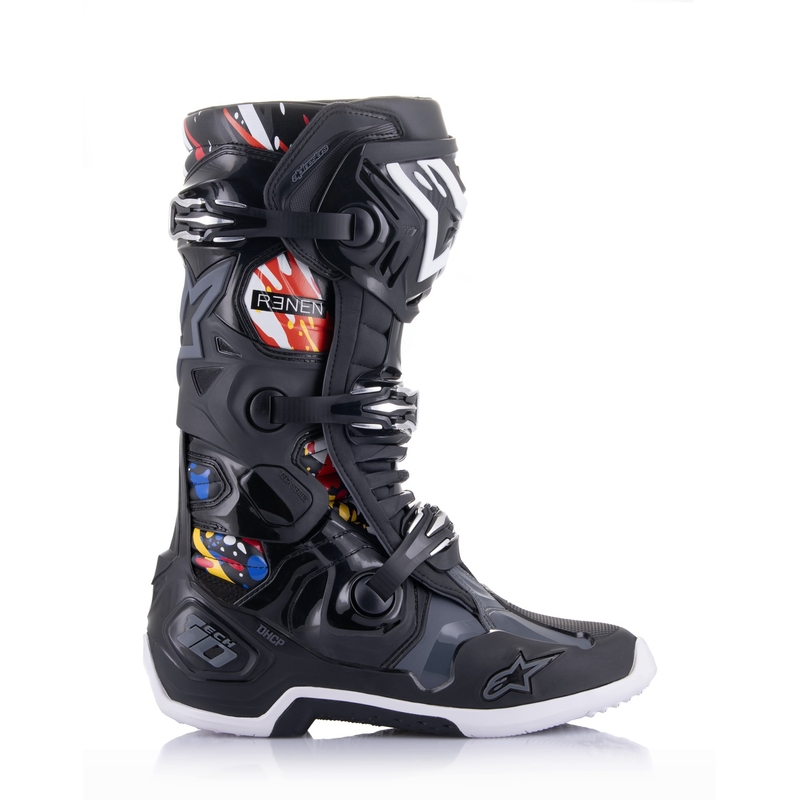 Motoristični škornji Alpinestars Tech 10 Limited Edition Renen črno-sivo-beli-večbarvni
