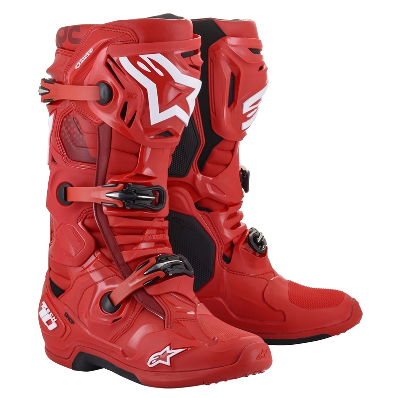 Rdeči motoristični škornji Alpinestars Tech 10