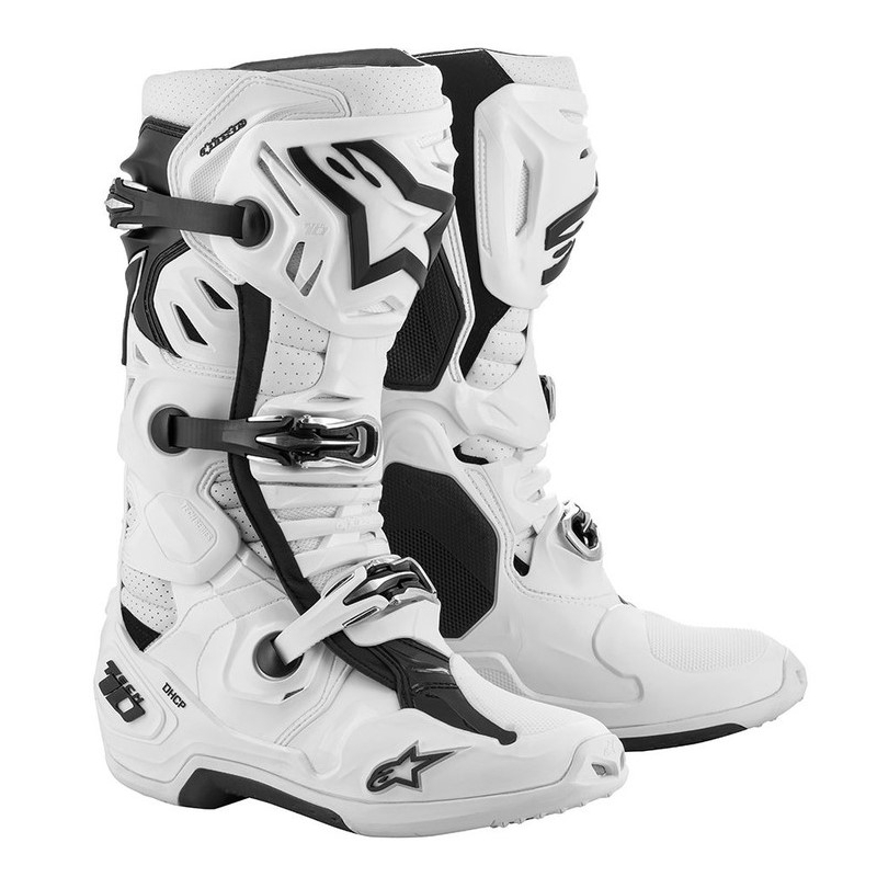Alpinestars Tech 10 Supervented motoristični škornji perforirani beli