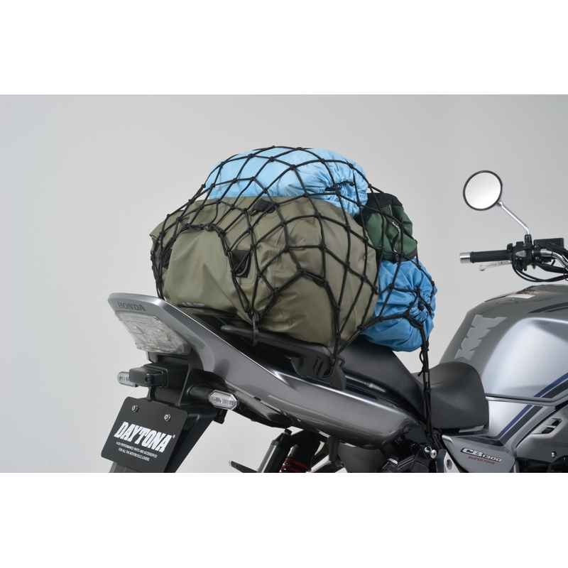 Fleksibilna motoristična mreža za prtljago s plastičnimi kavlji Daytona 50 x 50 cm črna